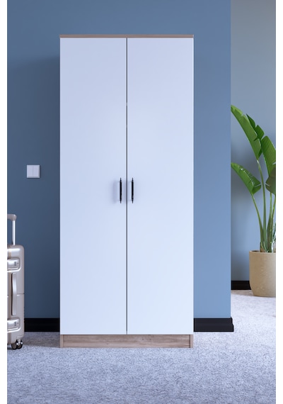 Abete-2 Kapılı Geniş Atlantik Çam/beyaz Gardırop