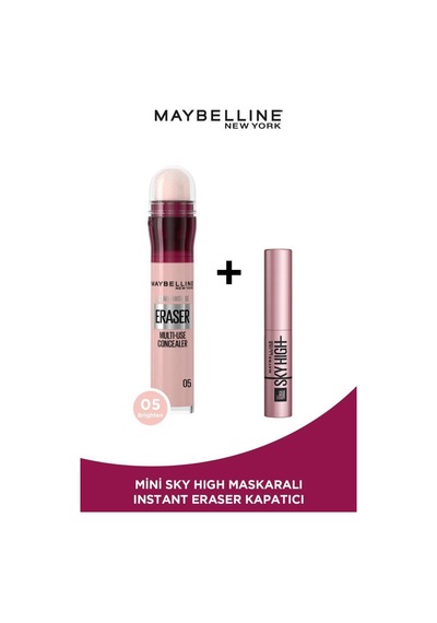 Maybelline New York Instant Eraser Kapatıcı 05 Brighten + Mini Sky High Maskara Makyaj Seti