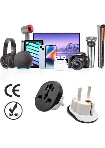 Uluslararası Priz Fiş Adaptör Çevirici 16a 250v Seyahat Fişi Dönüştürücü Adaptörü, Ce Sertifikalı, 200'den Fazla Ülkede Abd/avustralya/uk