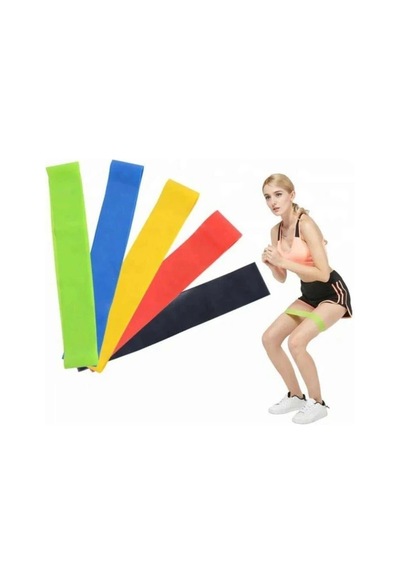 5 Farklı Direnç Egzersiz Direnç Lastiği Pilates Bandı Spor Lastiği Çok Renkli