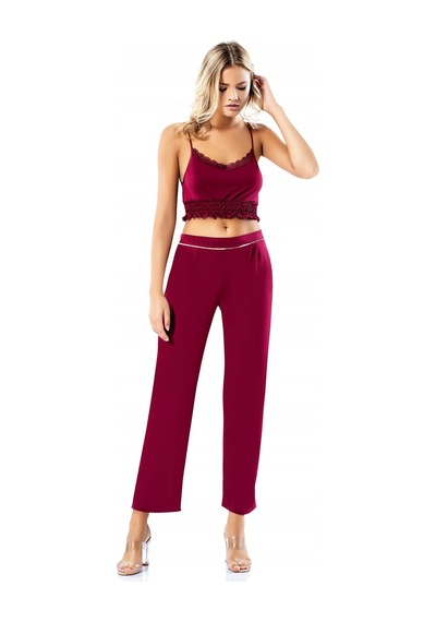 Loriva Kadın Bordo 3'lü Pijama Takımı Bordo Loriva Kadın Bordo 3'lü Pijama Takımı Bordo