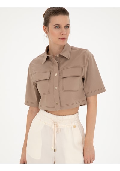 Pierre Cardin Kadın Bej Gömlek Desenli 50284674-vr011 Bej