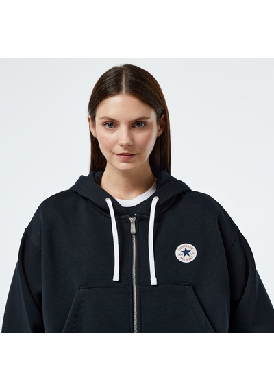 Converse Retro Full-zip Kadın Siyah Eşofman Üstü