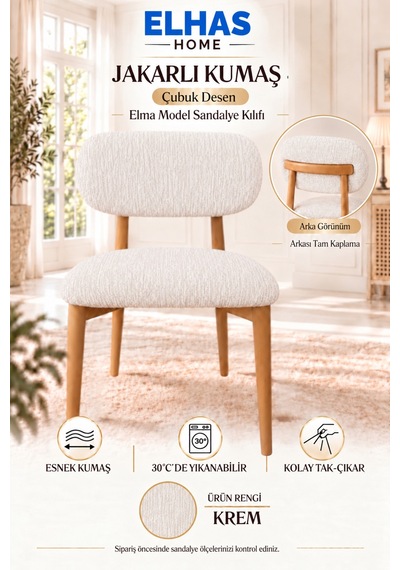 Jakarlı Kumaş Çubuk Desen Tam Kaplama Elma Model Sandalye Kılıfı 2 Parça 1 Adet Çubuk Desen - Krem - 937448492 Çubuk Desen - Krem Jakarlı Kumaş Çubuk Desen Tam Kaplama Elma Model Sandalye Kılıfı 2 Parça 1 Adet Çubuk Desen - Krem - 937448492 Çubuk Desen - Krem