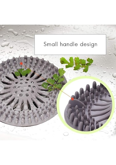 Yuvarlak Silikon Süzgeç 12 Cm Lavabo Ve Küvet Süzgeci, Lavabo Tıkacı Gri Renk 1 Adet M-140 Silikon Diğer