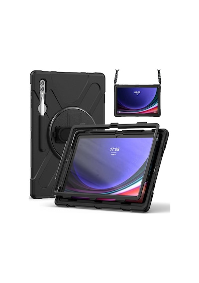 Fuchsia Galaxy Tab S11 Ultra 14,6 İnç İle Uyumlu Defender Silikon Tablet Kılıfı Korumalı Kapak