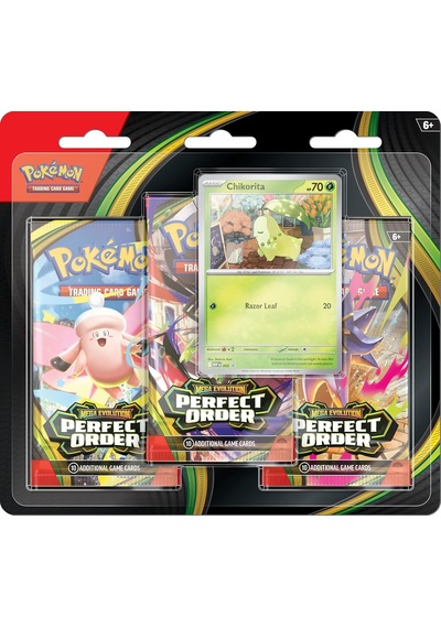 Pokemon Orjinal Lisanslı Tcg Mega Evolution Perfect Order 3 Paket Blister Chikorita Promo 31 Kart