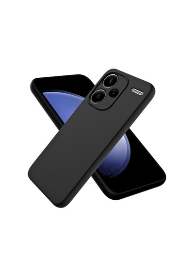 Redmi Note 13 Pro Plus Uyumlu Silikon Kılıf - Kamera Korumalı Esnek Kapak - Siyah