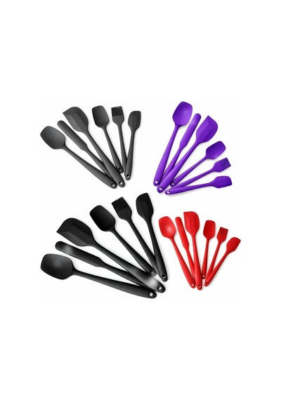 6 Parça Silikon Mutfak Gereçleri Seti, Isıya Dayanıklı Spatula, Fırça Ve Kaşık Seti, Yapışmaz Tencere Dostu, Kırmızı, Siyah Ve Mor Renk Seçenekleri Mor Çok Renkli