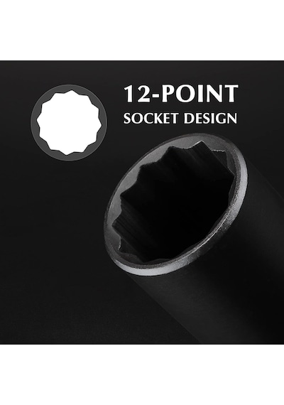 4 Adet 1/2 Tahrik Derin Darbeli Soket Seti, Cr-mo, 12 Nokta, Metrik, Derin Mil Aks Somunu Darbe Soket Seti-30 Mm, 32 Mm, 34 Mm, 36 Mm