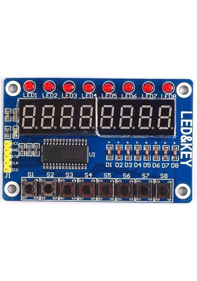 TM1638 8 Butonlu 8 Kırmızı LED Display Modülü