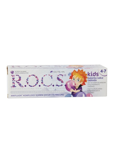 Rocs Kids 4-7 Yaş Balonlu Sakız Tadında Diş Macunu 45 G