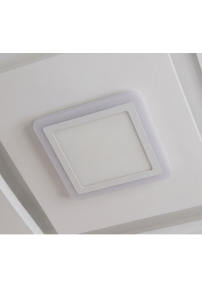 Kare Sıva Altı Led Spot Aydınlatma 36 Watt Çift Renk 3 Kademe Mavi Günışığı Gece Lambası Armatür