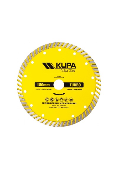 Kupa Elmas Turbo Daire Testere Kesme Taşı 180 Mm.