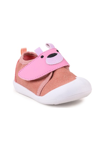Kiko Kids Winni Cırtlı Kız Bebek İlk Adım Panduf Ayakkabı Pudra