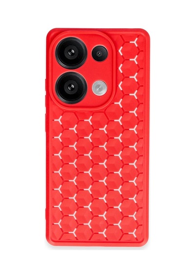 Xiaomi Redmi Note 13 Pro 4g Kılıf Petek Silikon Kapak - Kırmızı -