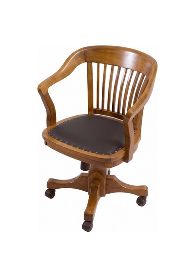 Throne Deri Döşemeli Ahşap Ofis Sandalyesi Ceviz
