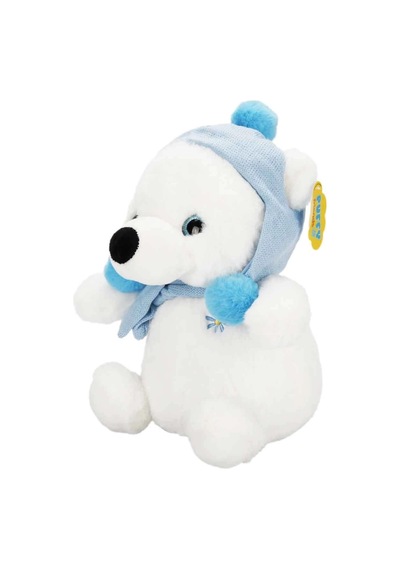 Mey İthalat Şapkalı Ve Atkılı Peluş Kutup Ayısı 30 Cm S00004773
