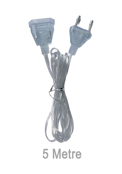 Şeffaf Led Işık Adaptör Kablo Fiş 220v Priz Uyumlu Dekoratif Aydınlatmalar İçin 5 Metre