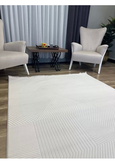 İpek Halı Sardes 6479 A Krem Gri Modern Salon Halısı