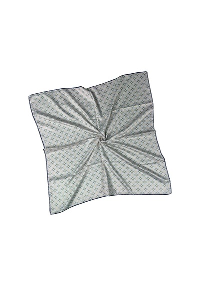 Mim Eşarp Emilya Rayon Desenli Eşarp 90x90 Cm Lacivert - Beyaz