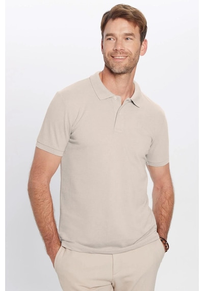Tudors Erkek Slim Fit Dar Kesim %100 Pamuk Gri Polo Yaka Tişört-32780 Gri