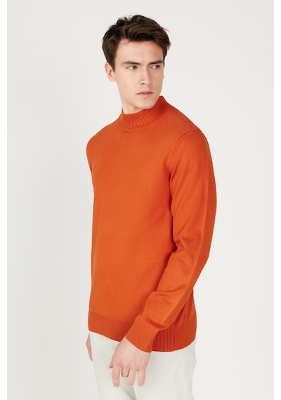 AC&Co / Altınyıldız Classics Erkek Standart Fit Normal Kesim Yarım Balıkçı Yaka Triko Kazak Kiremit AC&Co / Altınyıldız Classics Erkek Standart Fit Normal Kesim Yarım Balıkçı Yaka Triko Kazak Kiremit