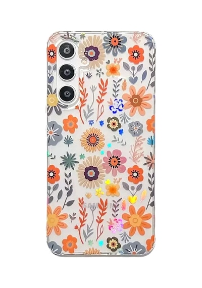 Samsung Galaxy Uyumlu A56 Kılıf Solmayan Imd Baskı Desenli, Şeffaf Tpu+pc Botanik Kapak