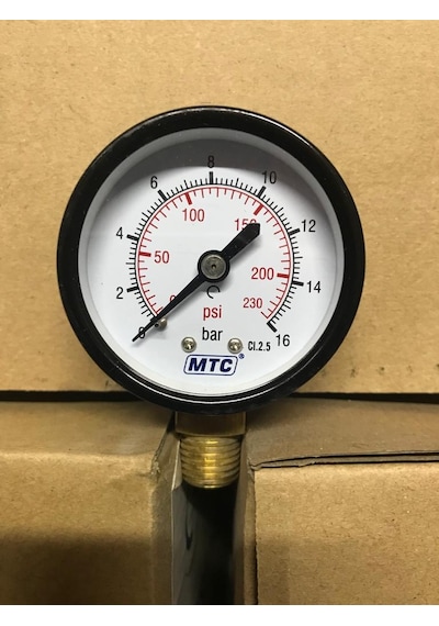 Mtc Manometre 0-16 Bar / 63 MM / G1/4"  ALTtan Bağlantı Kuru Tip