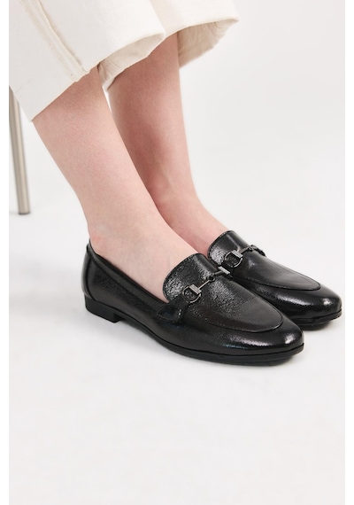 Yaya By Hotiç Kadın Siyah Tokalı Şık Klasik Loafer Siyah