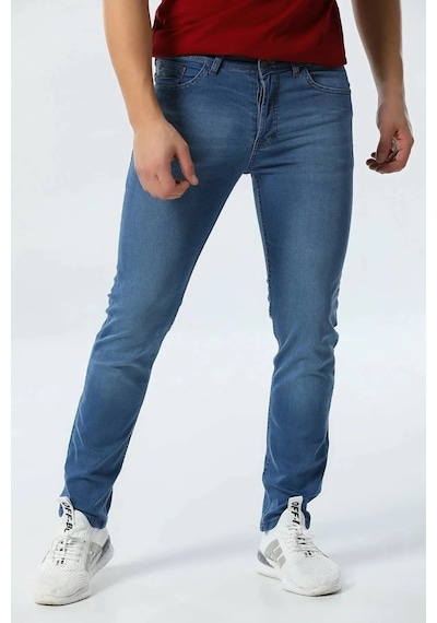 Vikingsjeans Erkek Mavi Slim Fit Likralı Esnek Jean Kot Pantolon Mavi