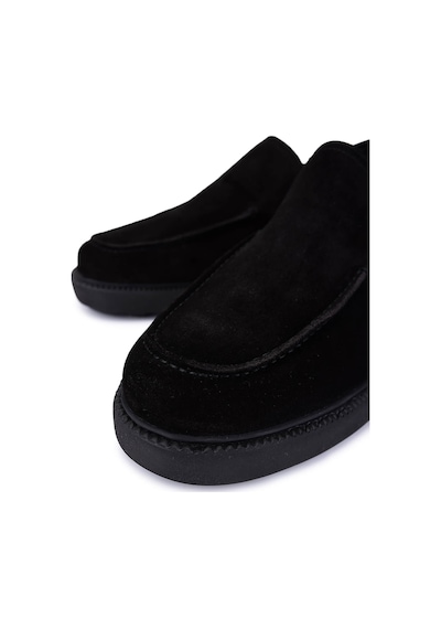 Tamer Tanca Erkek Hakiki Deri Siyah Süet Loafer Ayakkabı 1100 1914 Erk Ayk Sk25-26 Sıyah Suet Siyah