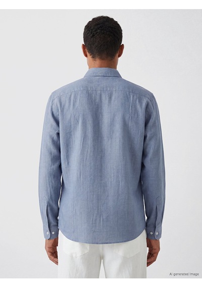 Lcw Vision İndigo Regular Fit %100 Keten Erkek Gömlek