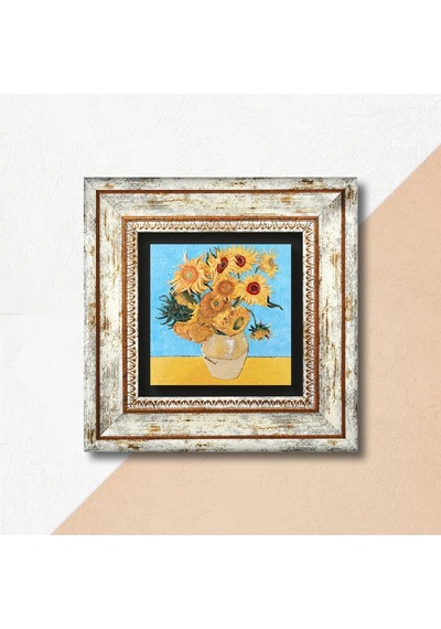 Van Gogh On İki Ayçiçekli Vazo Taş Duvar Tablosu - Çerçeveli Taş Tablo - Dekoratif Duvar Sanatı - Modern Ev Ve O Çok Renkli Van Gogh On İki Ayçiçekli Vazo Taş Duvar Tablosu - Çerçeveli Taş Tablo - Dekoratif Duvar Sanatı - Modern Ev Ve O Çok Renkli