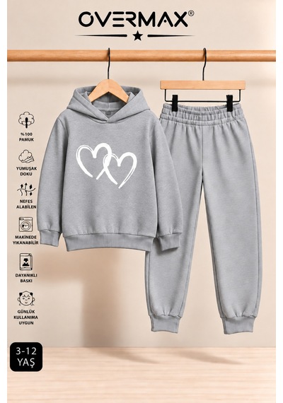 Overmax Çift Kalp Baskılı Çocuk Kapüşonlu Sweatshirt Eşofman Takımı 3-12 Yaş Gri Üst-gri Alt - 923598938 Gri Üst-gri Alt Overmax Çift Kalp Baskılı Çocuk Kapüşonlu Sweatshirt Eşofman Takımı 3-12 Yaş Gri Üst-gri Alt - 923598938 Gri Üst-gri Alt