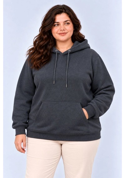 Moda Kadın Battal Büyük Beden Üç İplik İçi Şardonlu Kapüşonlu Kanguru Cepli Kışlık Sweatshirt - Füme Çok Renkli Moda Kadın Battal Büyük Beden Üç İplik İçi Şardonlu Kapüşonlu Kanguru Cepli Kışlık Sweatshirt - Füme Çok Renkli