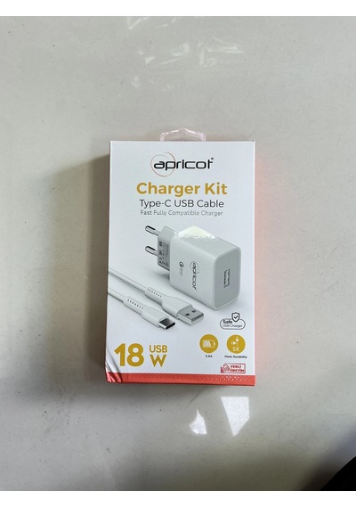 Apricot Type- C Ve Usb Uçlu Hızlı Şarj Kablosu Ve Adaptörü 18w
