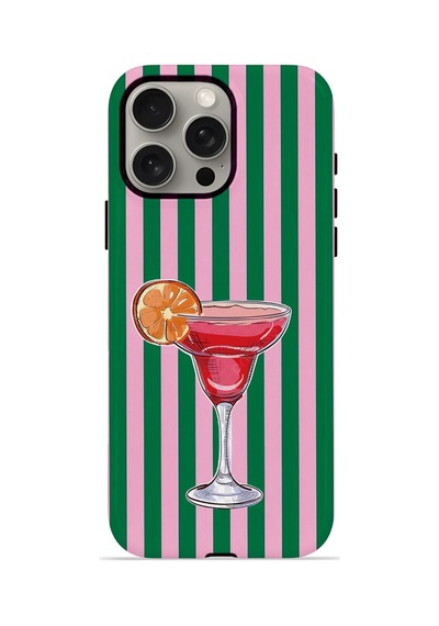 Apple iPhone Uyumlu 15 Pro Max Vorian Çift Katmanlı Magsafe Kılıf Pink Citrus Cocktail