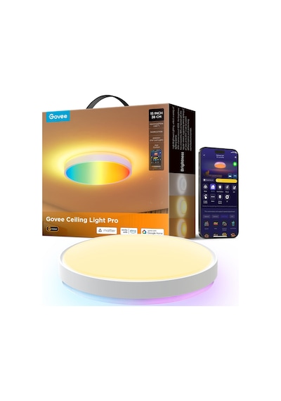 Govee Rgbıcww + Rgbıcww Yuvarlak Akıllı Tavan Armatürü Pro 15 İnç