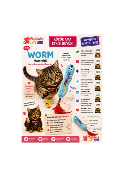 Worm Hışırtılı,çıngıraklı,matatabi Li,pelüş Oyuncak