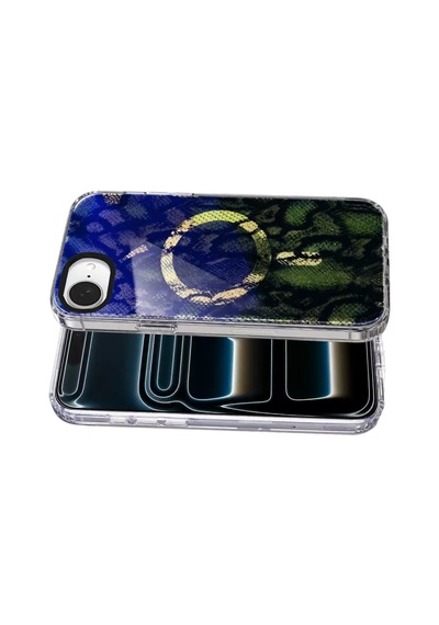 Onegif Apple İphone 17e Desina Magsafe Kapak - Desen 7 Mavi