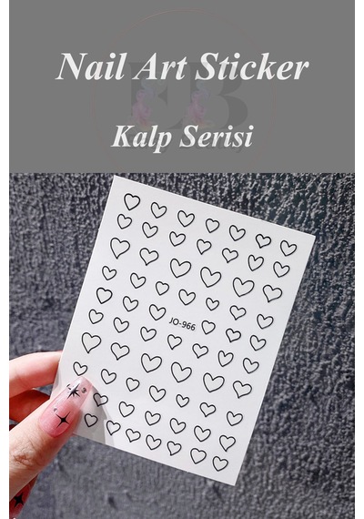 Nail Art Sticker Kendinden Yapışkanlı, Tırnak Süsleme, Tırnak Dövmesi Stikır 966s Siyah-966s