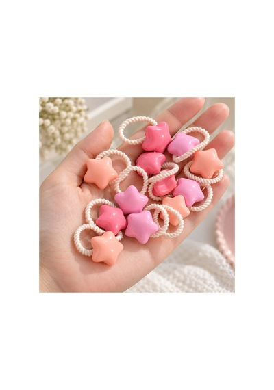 Yıldız Figürlü Pembe Renkli Çocuk Saç Lastiği Seti 12 Adet Renkli Yıldız - 255601554 Renkli Yıldız - 255601554 Renkli Yıldız