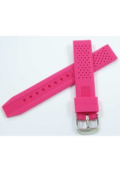 18Mm Pembe Silikon Saat Kordonu Saat Kayışı Toz Tutmaz