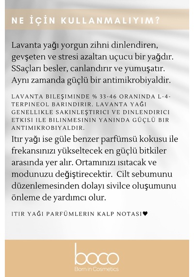 Boco Born In Cosmetics Itır + Lavanta Saf Aromaterapi Uçucu Yağı 2 x 10 ML