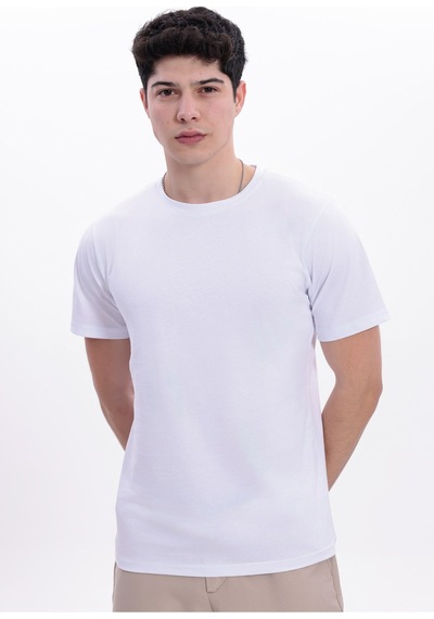 Blayn Jeans Erkek 10'lu Tişört Seti %100 Pamuk Basic Regular Fit Bisiklet Yaka Düz Renk Günlük T-shirt Beyaz