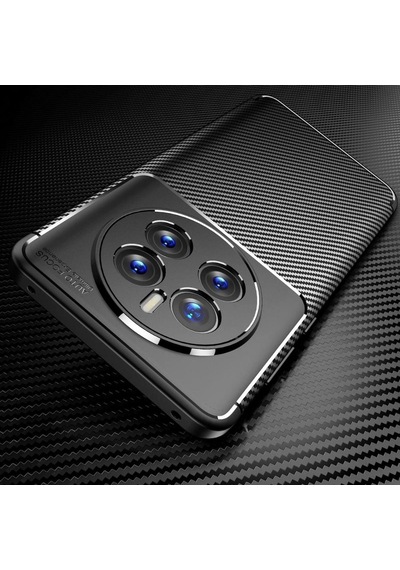 Realme 12 Pro Plus Uyumlu Silikon Kılıf Karbon Desenli Kamera Korumalı Autofocus Kapak Siyah Siyah