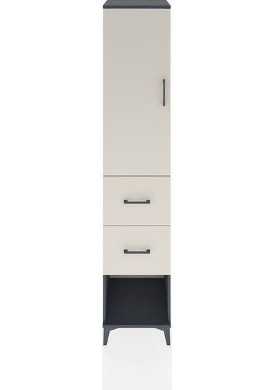 Hyperion Dolap 3 Raflı 2 Çekmeceli Tek Kapaklı 44x44x221 Antr... Antrasit
