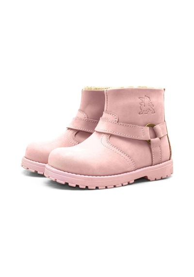 Rakerplus Chiron Hakiki Deri Pembe Fermuarlı Kız Bebek Bot Pembe