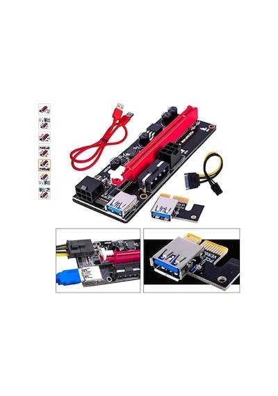 5 Adet Riser Kart Ver009S Usb 3.0 Pcie X1 To X16